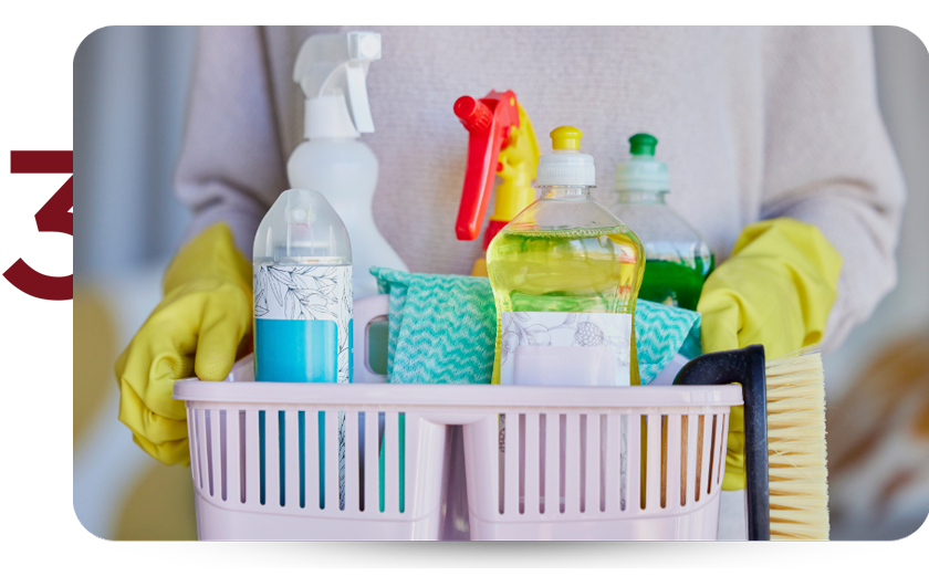 Low-VOC cleaning solution used in indoor spaces