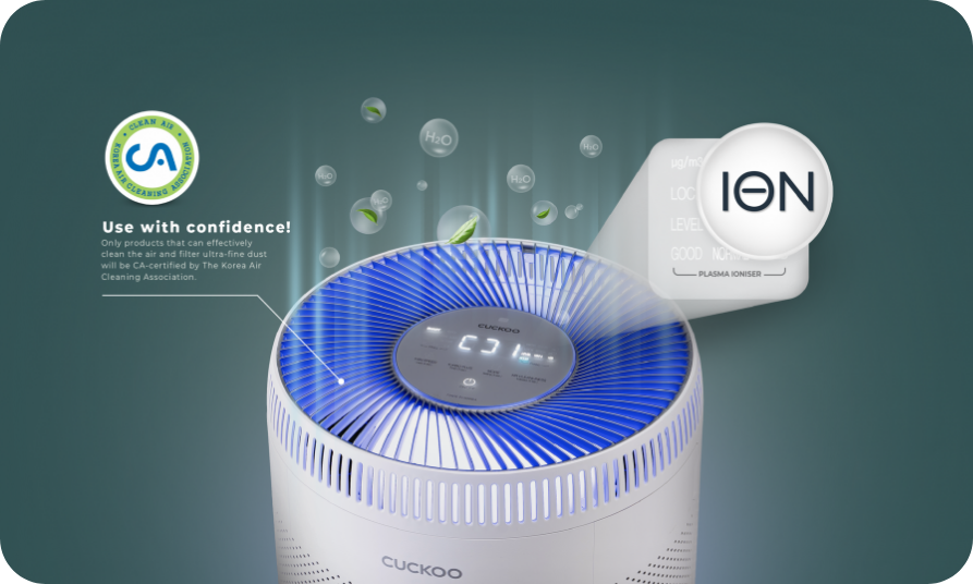 CUCKOO U Model featuring KACA-certified Plasma Ioniser for cleaner indoor air