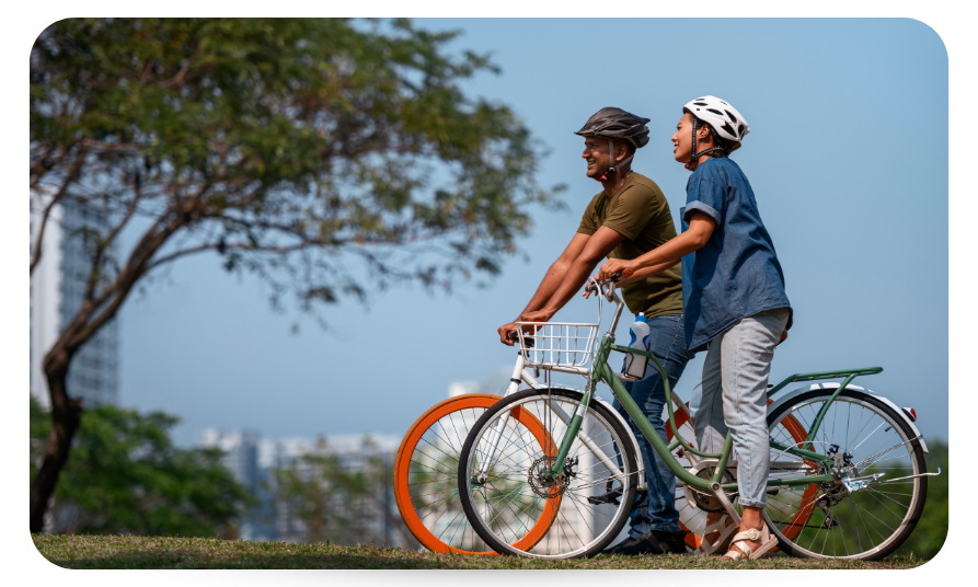 Family enjoying outdoor activities as part of healthy holiday gifts